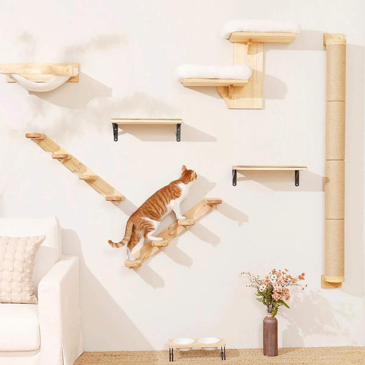 Hamaca de pared para gatos – descanso cómodo en altura