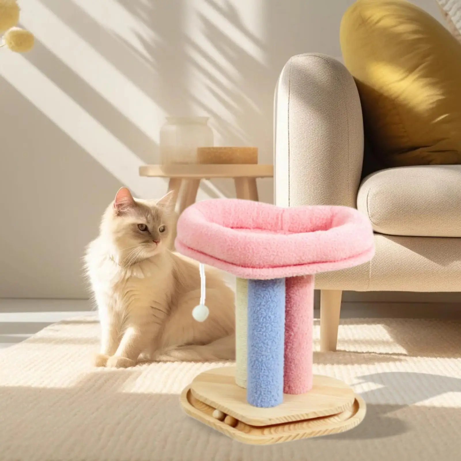 Cat Scratcher Post,Cat Sisal Scratcher Tree,Cat Toy,Interactive Toy Wooden for Indoor Cats Kitten Scratch for Kitties Cats