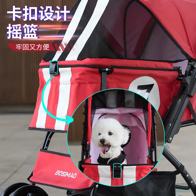 Carro para mascotas, cochecitos para perros, carrito plegable integrado ligero, productos para mascotas - imagen 4