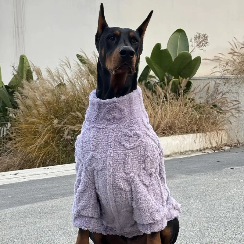 Suéter de lana para perros grandes, ropa gruesa y cálida para Doberman, abrigos de invierno para Golden Retriever Media, ropa para perros grandes - imagen 4