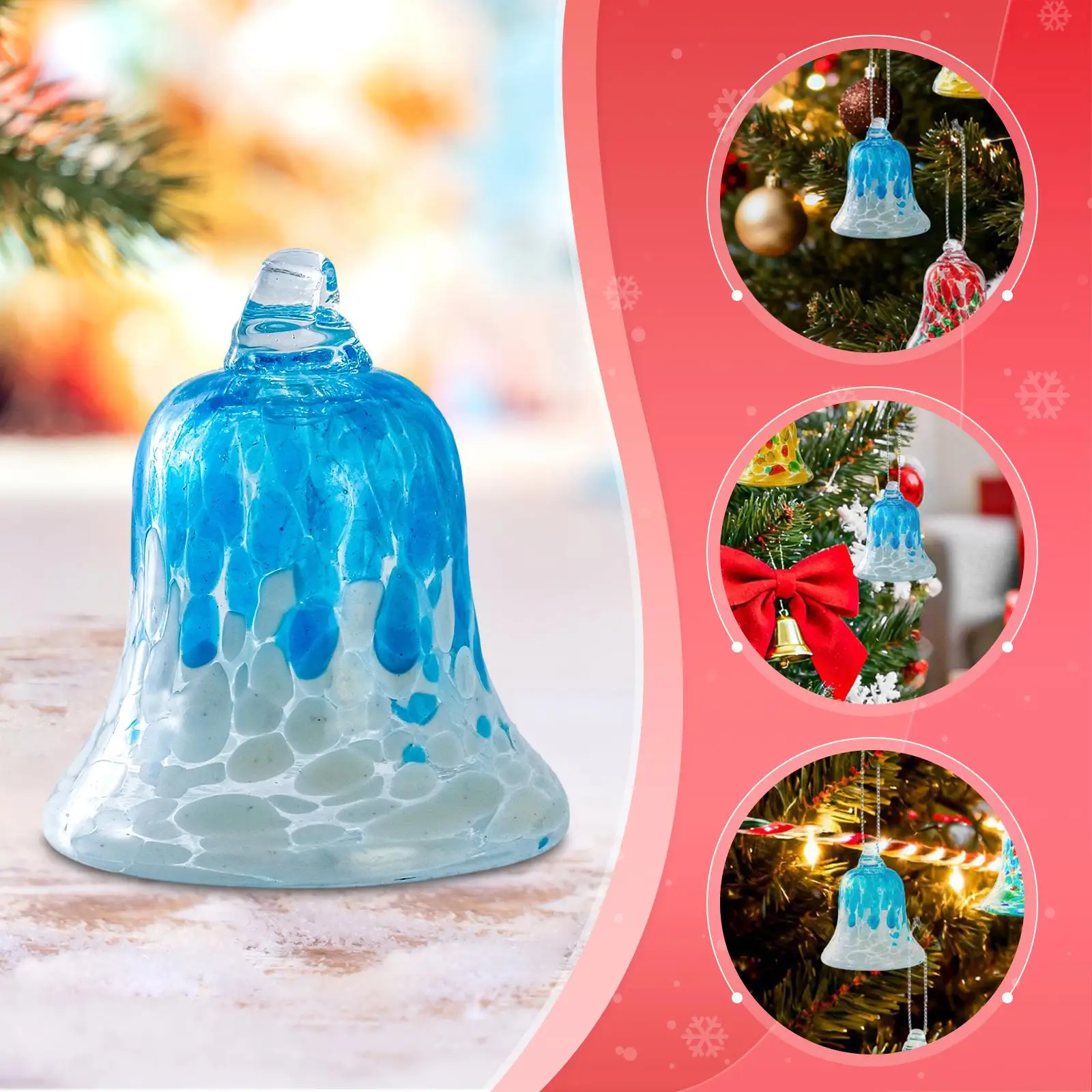 Adorno de campana de Navidad artesanal elegante adorno colgante para árbol de Navidad colgante para oficina puerta festiva cumpleaños sala de estar - imagen 3