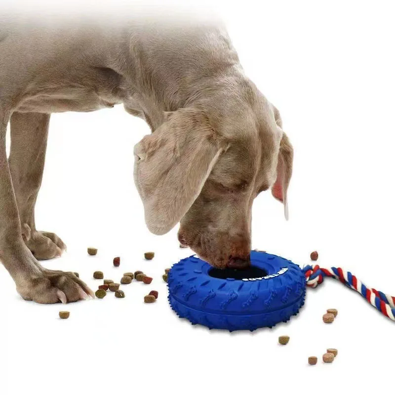 Neumáticos de goma resistentes a las mordeduras para perros, juguetes interactivos de entrenamiento para rechinar los dientes, juguetes para perros grandes, 2 tipos - imagen 4