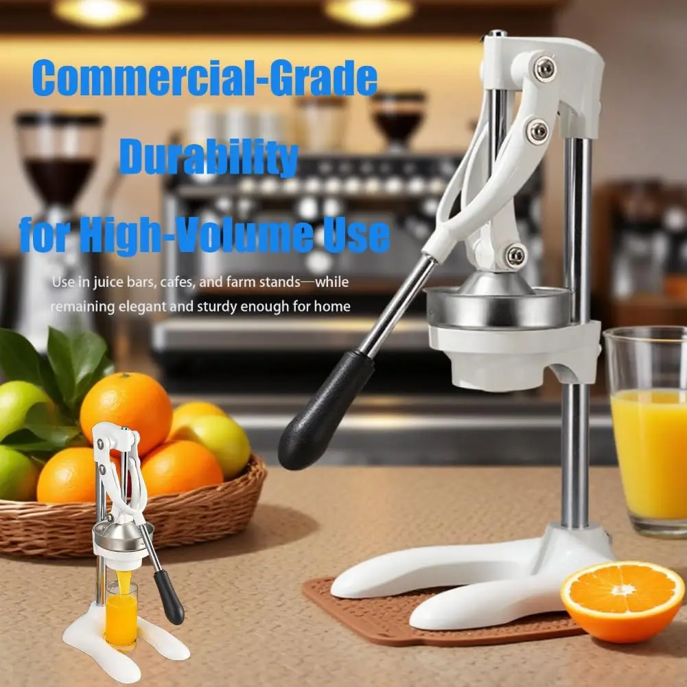 Exprimidor manual de cítricos de acero inoxidable, exprimidor manual de hierro fundido de grado comercial para naranja, limón, lima y granada - imagen 2