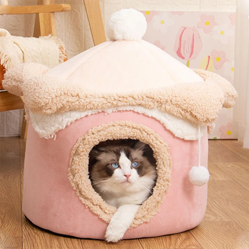 Booteely-tienda para mascotas, cama cueva para gatos, perros pequeños, helado autocalentable, tienda para gatos, cabaña cómoda para dormir - imagen 5