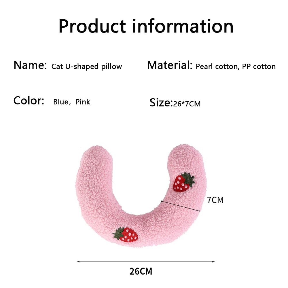 Almohada en forma de U para gato, Protector de cuello suave a la moda, almohada en forma de U para perro, sueño profundo, gatito, suave y grueso, resistente a mordeduras, fácil de limpiar - imagen 3