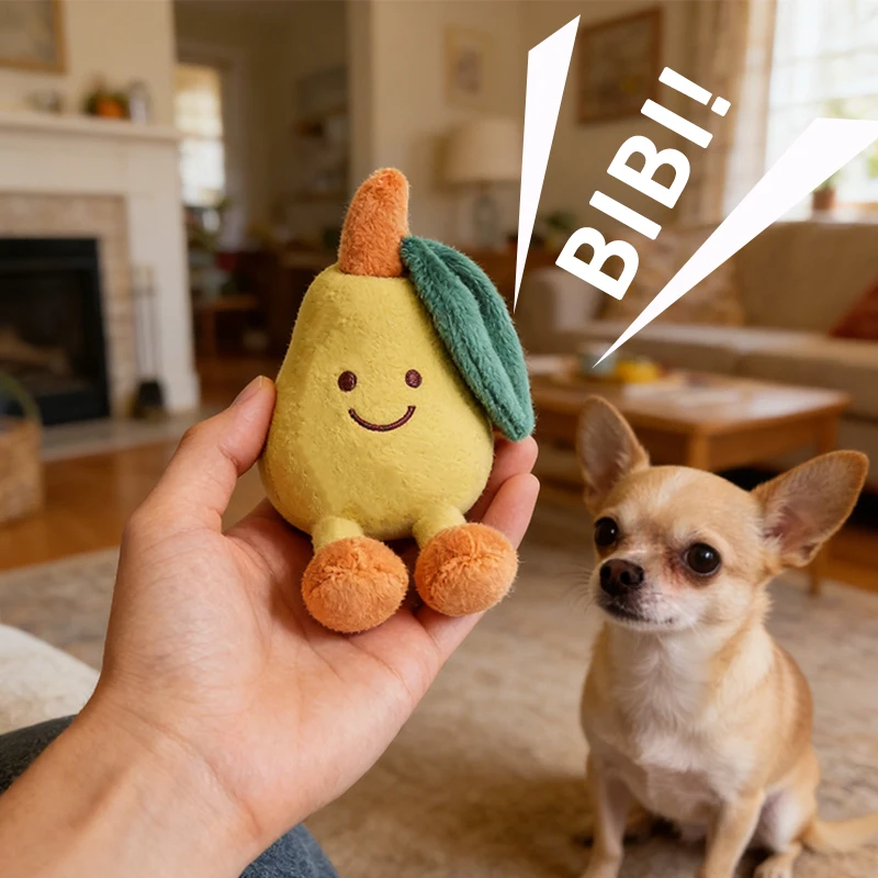 Juguete para perros: peluche de látex, forma de fruta, indestructible - imagen 3