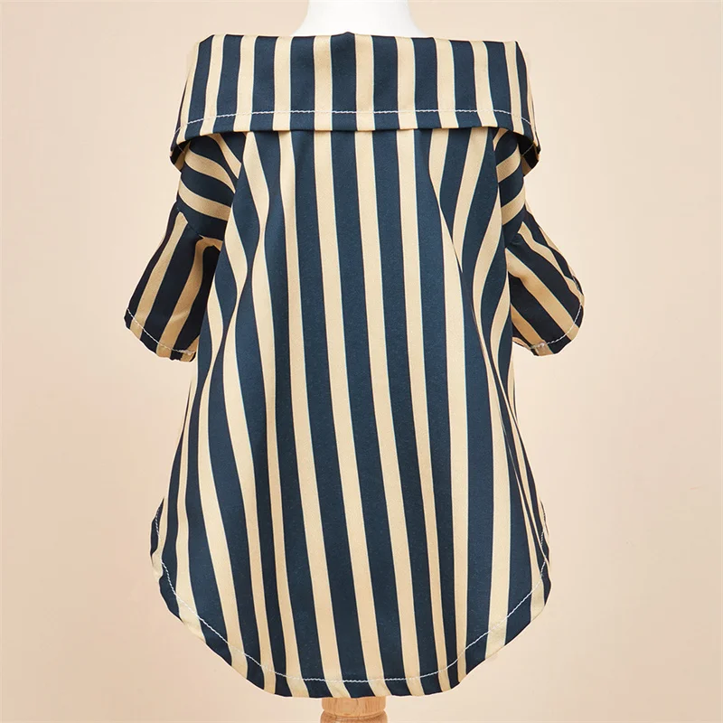 Ropa refrescante de verano para mascotas, camisas con Raya Vertical para perros pequeños, gatos, Schnauzer, Chihuahua, ropa para cachorros, ropa para perros - imagen 4