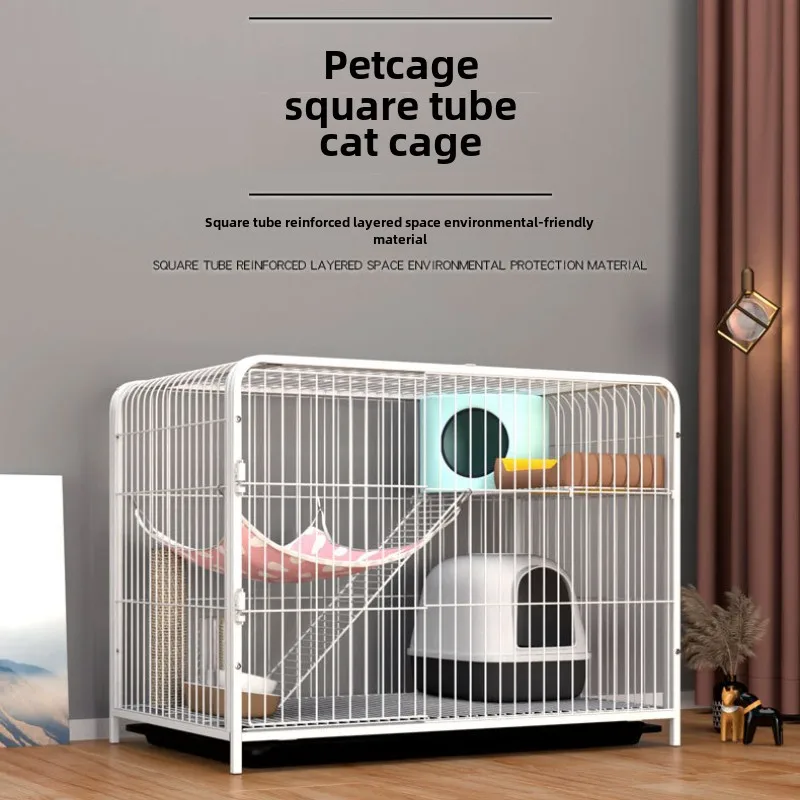 Jaula para mascotas Villa para gatos de doble capa Jaula de hierro Villa Casa para mascotas Nido para gatos Marco de escalada - imagen 2