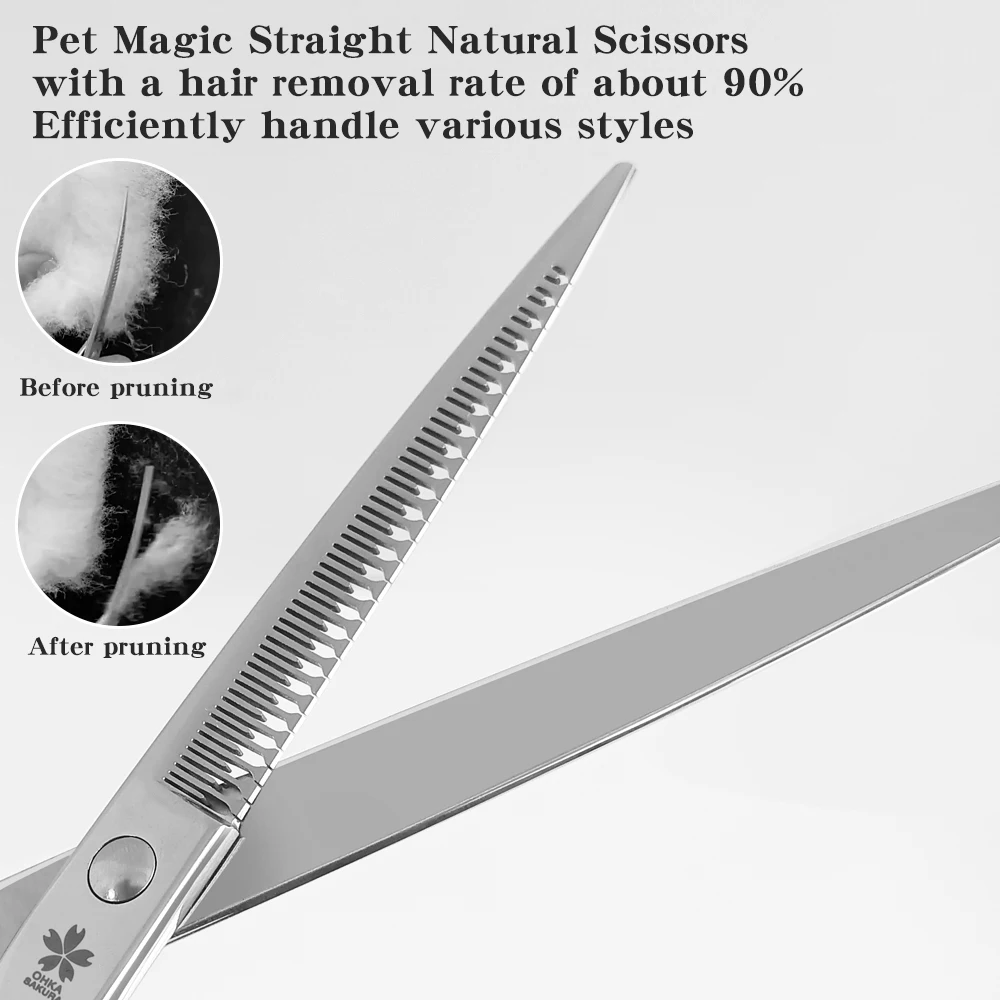 Tijeras naturales rectas y puntiagudas afiladas, 7,25 pulgadas, JP440C, tijeras mágicas para el cuidado de mascotas, 90% tiendas de mascotas y peluqueros para mascotas, Teddy afilado - imagen 3