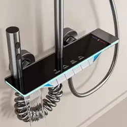 Juego completo de ducha de baño, sistema de ducha de bañera, juegos de ducha LED de temperatura Digital de lluvia, grifo de ducha mezclador frío y caliente