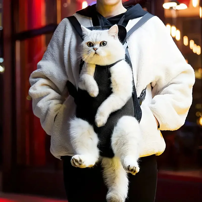 Mochila portátil para perros y mascotas, mochila transpirable de viaje para gatos al aire libre, mochila cruzada de cuatro patas, productos para mascotas - imagen 4