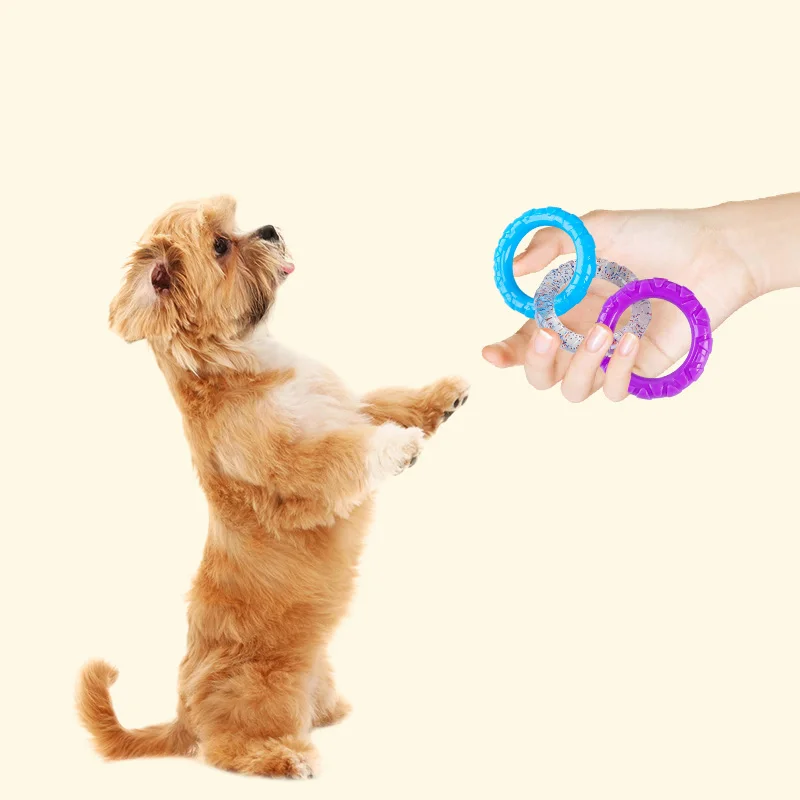 Juguetes para perros, anillo de entrenamiento de disco, extractor, bolas con fugas para perros pequeños y medianos, masticar, resistente a mordeduras, limpieza dental de mascotas - imagen 3