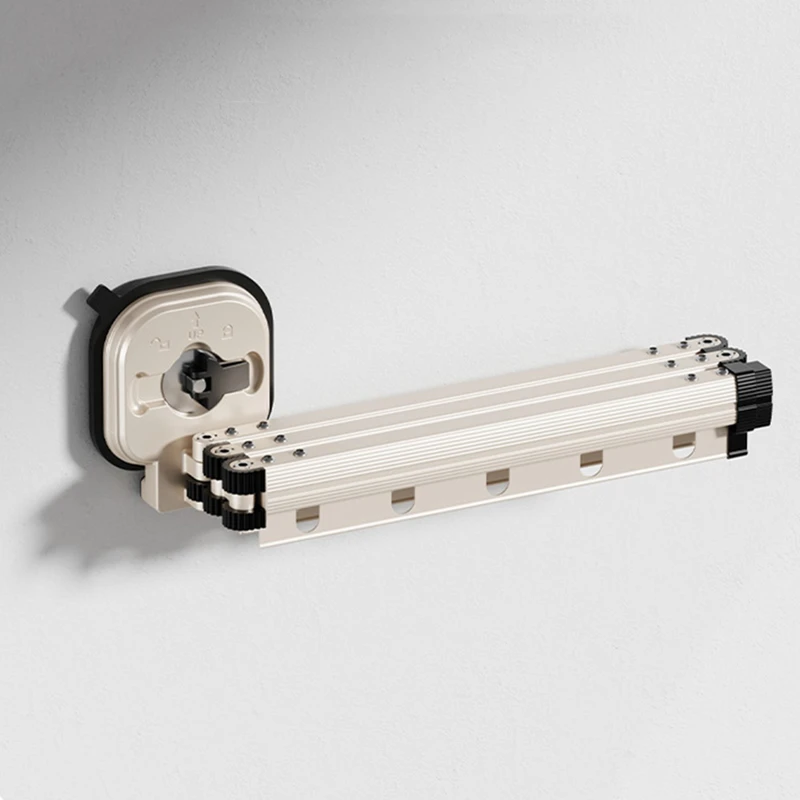 Colgador de ropa retráctil montado en la pared, estante de secado de ropa sin perforaciones, estantes de secado plegables, ahorro de espacio para baño y balcón - imagen 2