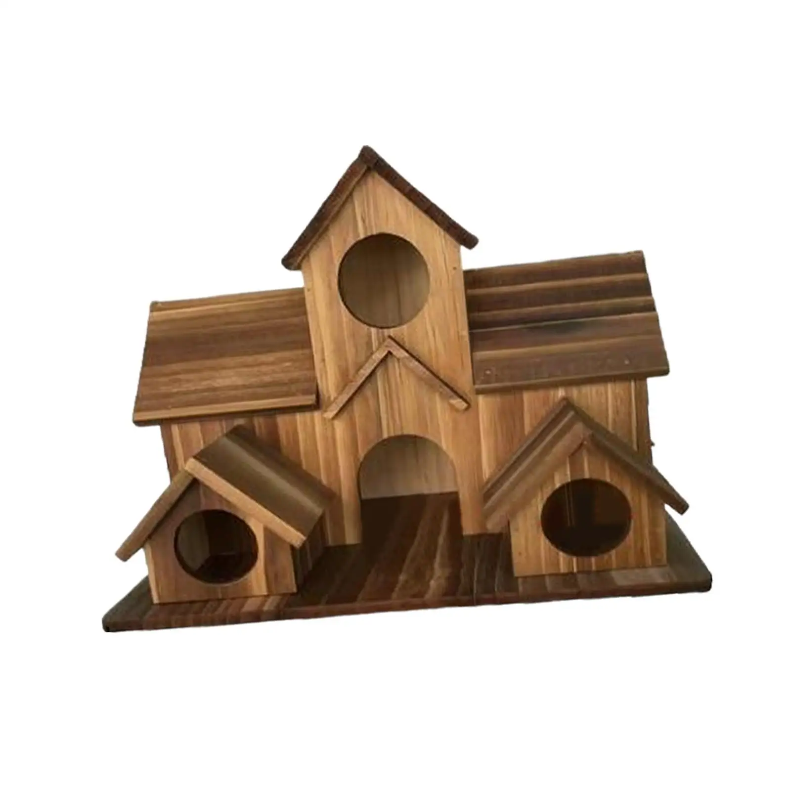 Wooden Bird House Hanging Hut Wrens Lovebird Patio Roosting Hummingbird Nest