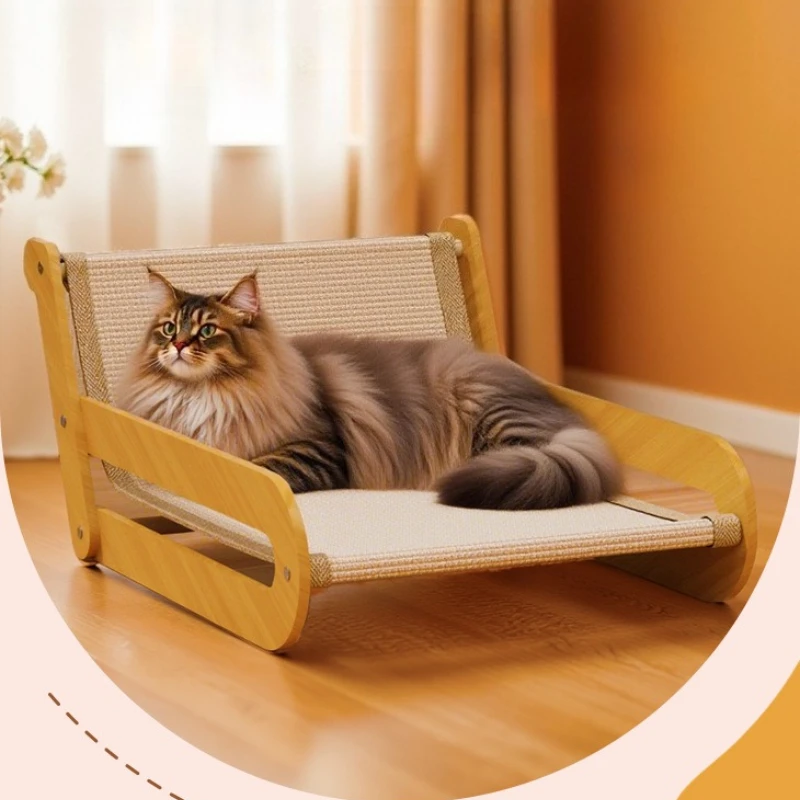 Cama rascador para gatos grande con sisal resistente y duradero