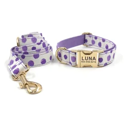 Collar de perro personalizado con grabado gratuito y correa a juego