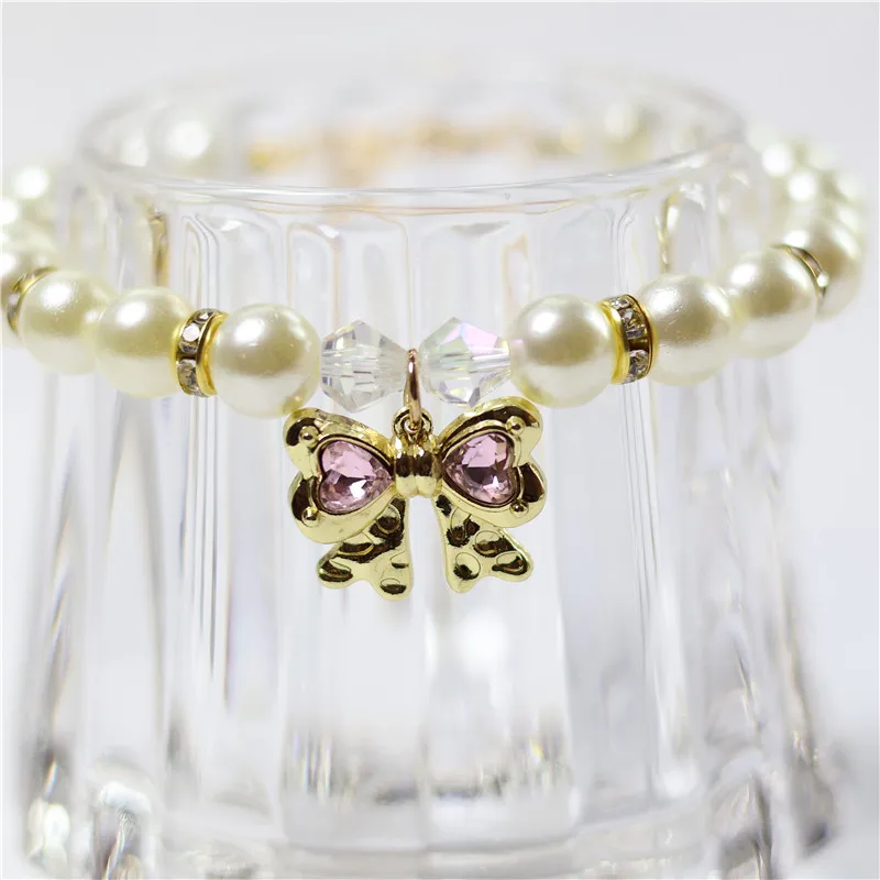 Collar ajustable con perlas imitación y lazo para perro o gato - imagen 5