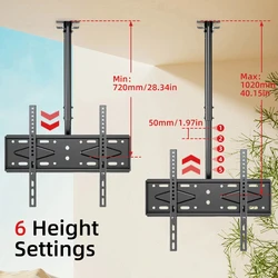 Soporte de techo para TV con movimiento completo 32-65 curvos o planos