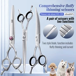 Tijeras de peluquería para perros - Dientes invertidos profesionales