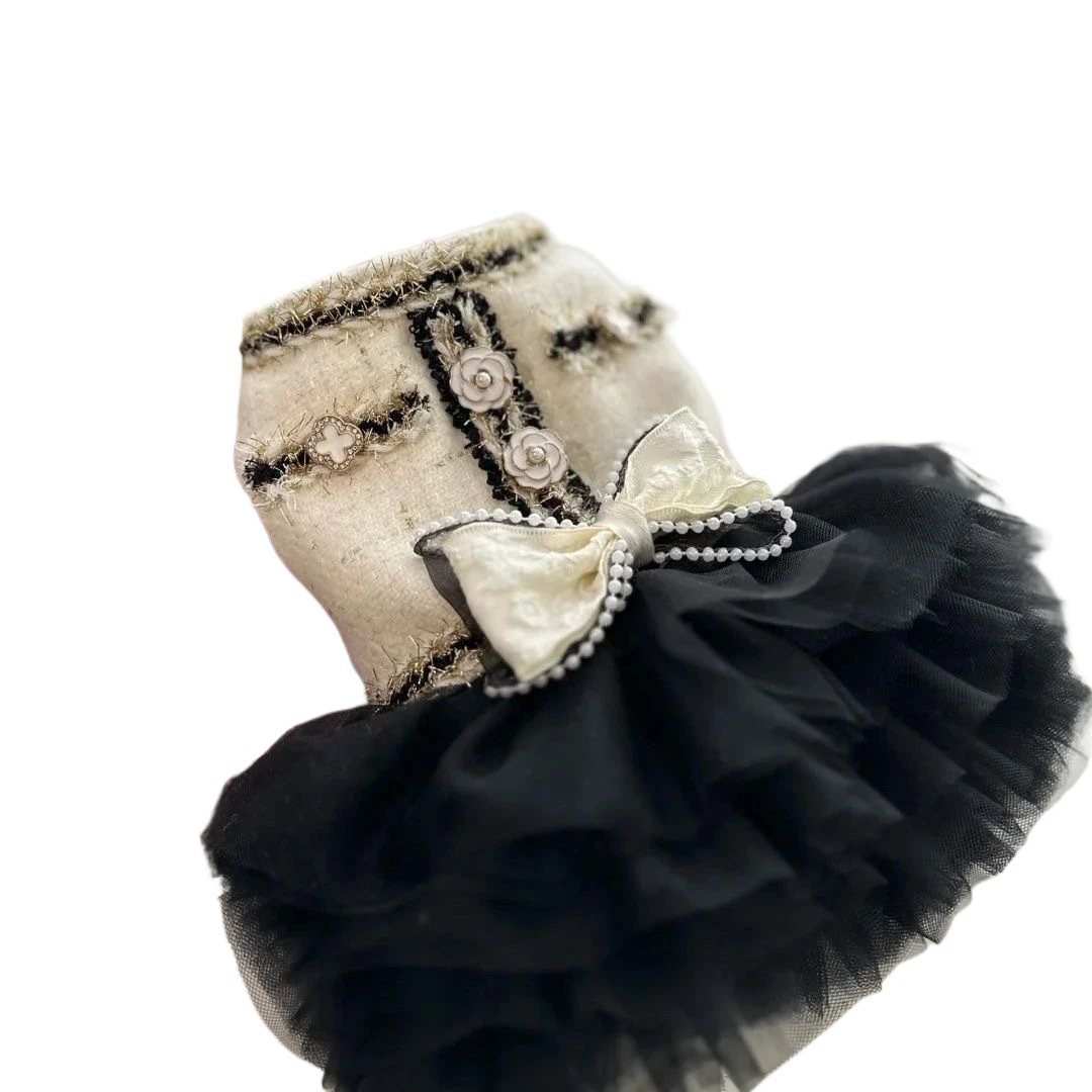 Vestido clásico de princesa para mascotas, ropa para cachorros con encaje y lazo, bonita falda para perros pequeños para Chihuahua, Bichon Teddy - imagen 3