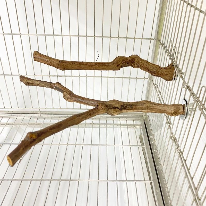 Palo de pie para loros y pájaros, palo de madera de uva, perchas para periquito, juguete para morder, accesorios para jaula de pájaros, 9134 - imagen 5