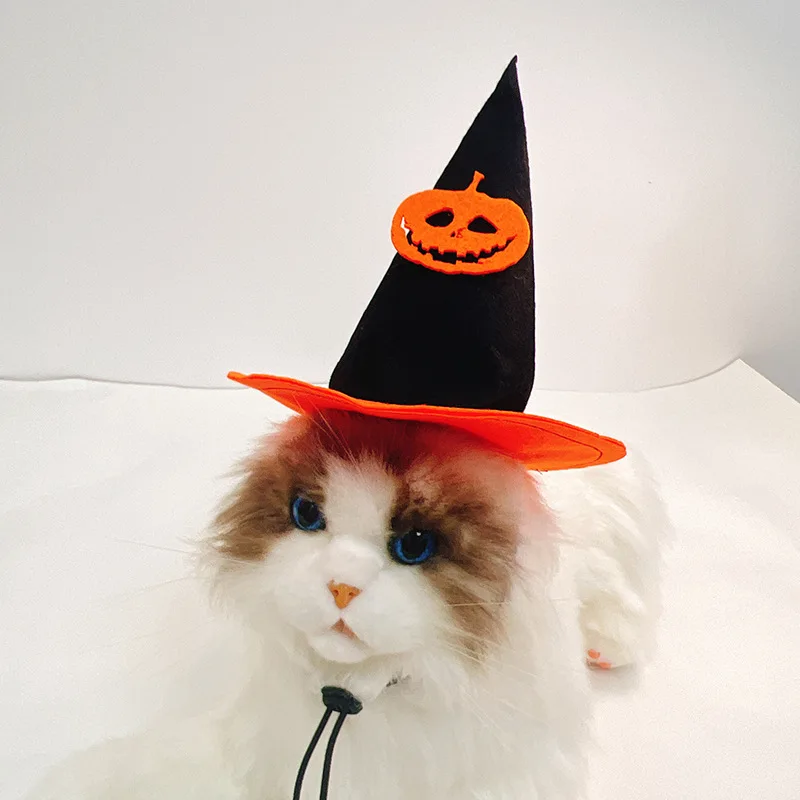 Traje de transformación de Halloween para mascotas con alas de murciélago, sombrero de calabaza para perro, Collar de corbata para gato, artículos decorativos, accesorios para cachorros - imagen 2