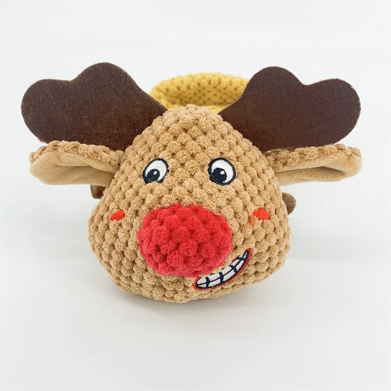 Regalo de Navidad para mascotas, juguete de peluche de Reno para ocultar regalos de perro con chirriador, juguete interactivo para masticar mascotas para estimulación Mental - imagen 3