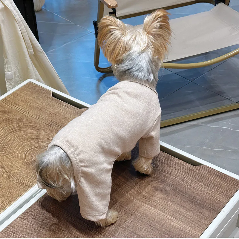 Ropa de algodón puro para perros, Pijamas para perros de niño y niña en 5 colores, monos para perros pequeños y medianos, mono para cachorros y gatitos, Pijamas Chiwa Yorkie - imagen 2