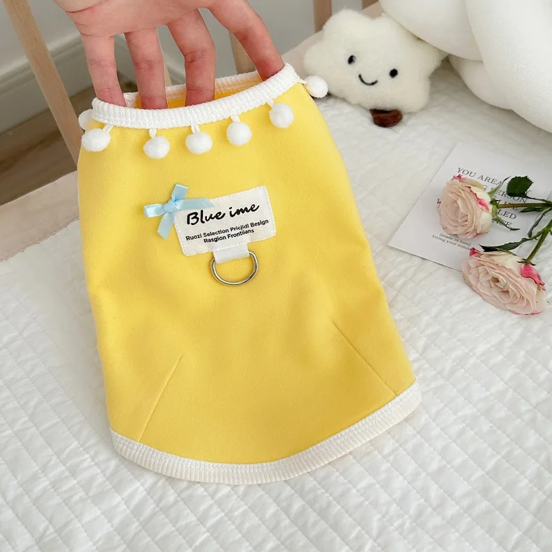 Linda camisa básica para primavera y otoño para mascotas, camiseta para el hogar con cuello medio alto para perros y gatos, Sudadera con capucha para perros pequeños con oso Teddy Schnauzer - imagen 4