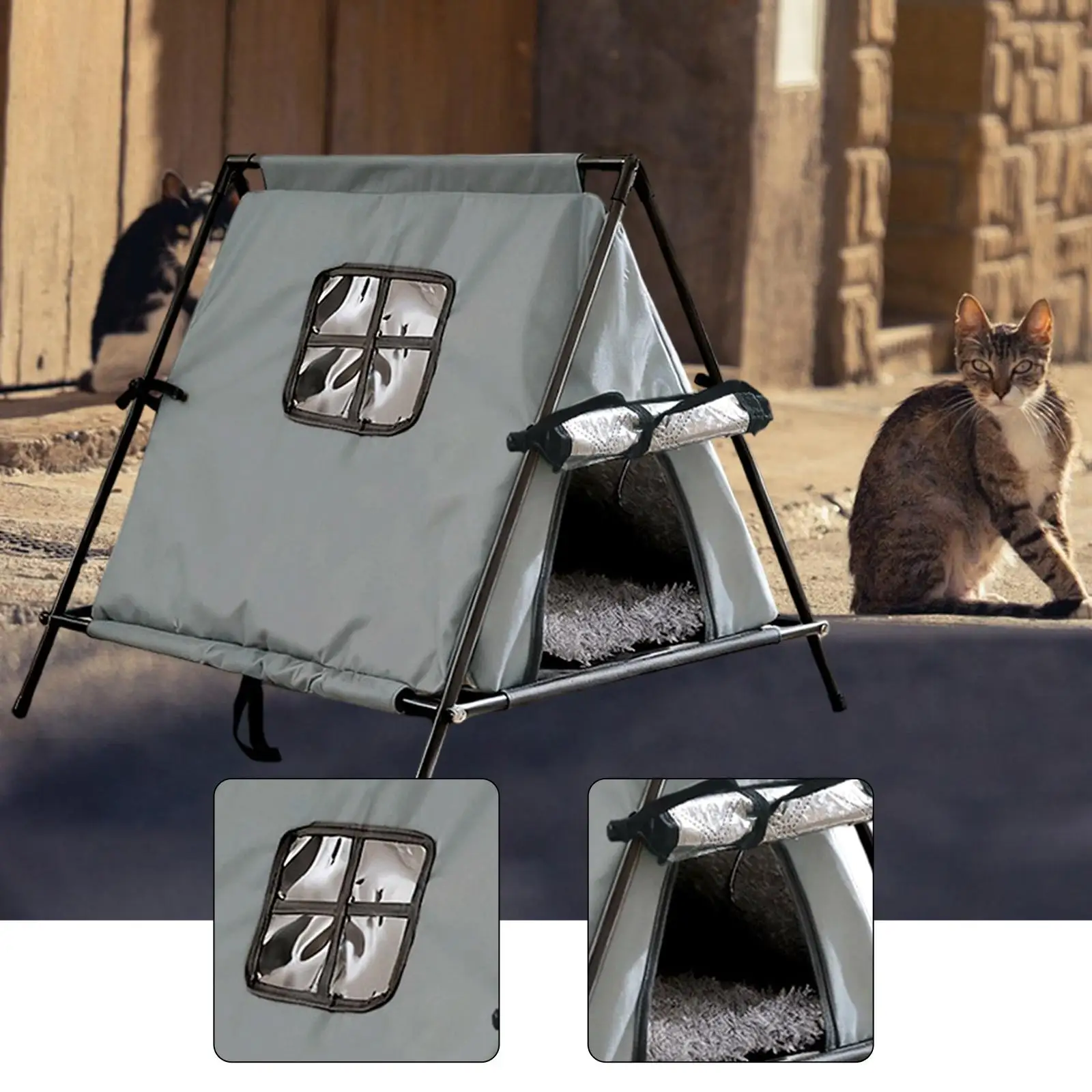 Casa de campaña transpirable para gatos, uso interior y exterior - imagen 3