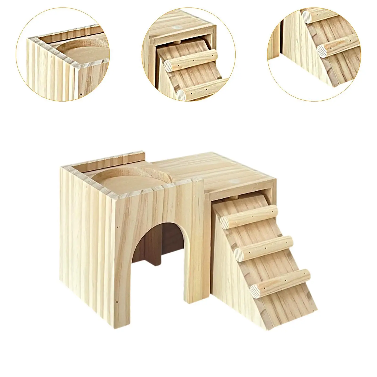 Hideout para hámster, cabaña divertida de cámara de gerbils con escalera para ratones, gerbils enanos - imagen 5
