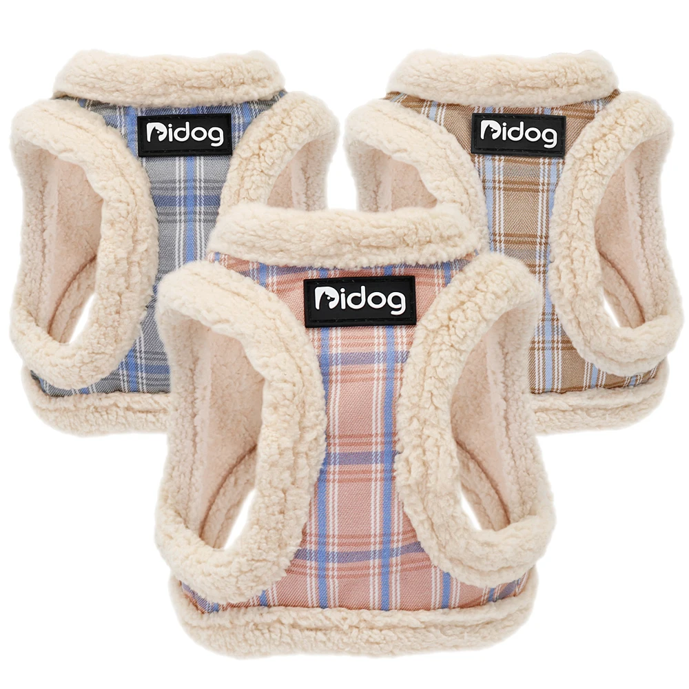 Conjunto de arnés y correa para perros cálidos de invierno, chaleco acolchado de piel suave para perros, arnés con plomo para caminar para mascotas, Chihuahua, cachorros pequeños y medianos - imagen 2