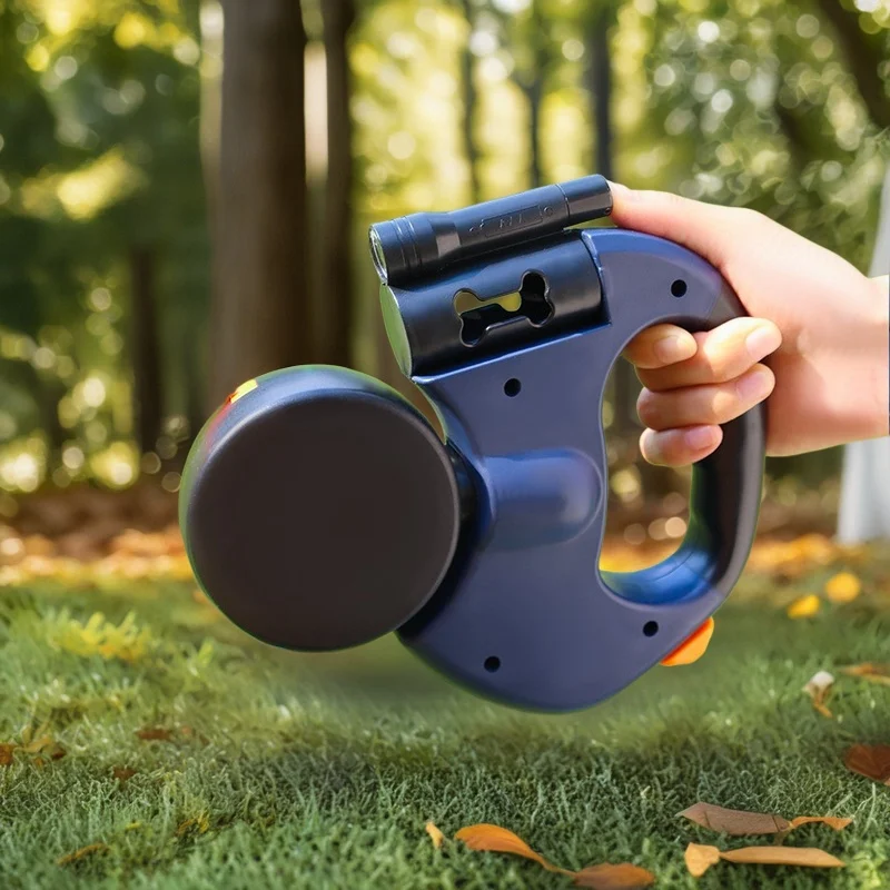 Correa retráctil para perrito doble con luz LED, giratoria 360 sin enredos para cada frenado independiente de perros con cables reflectantes de 3M - imagen 3