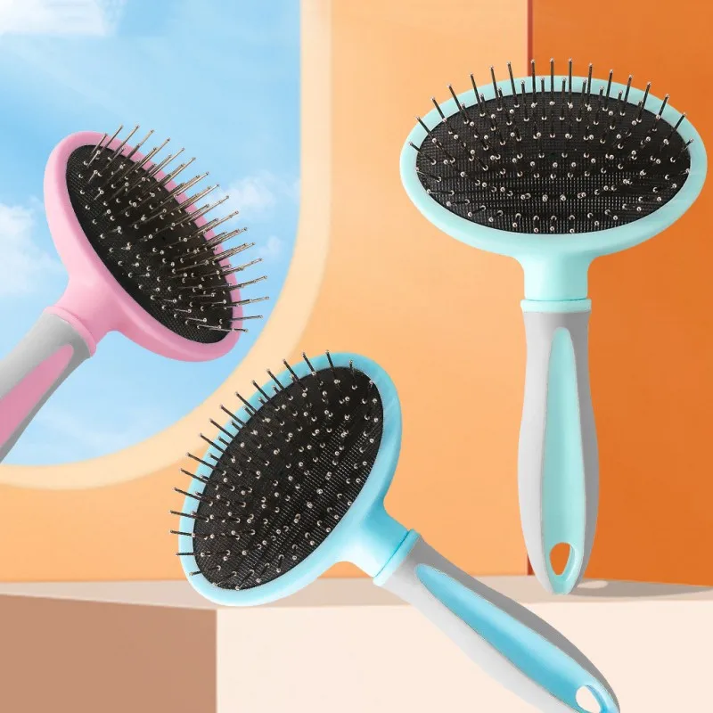 Cepillo para perros, peines de acero inoxidable para el cuidado de perros, removedor de pelo para mascotas con apertura de nudos, cepillo de masaje para gatos, peine para perros, producto para mascotas - imagen 2