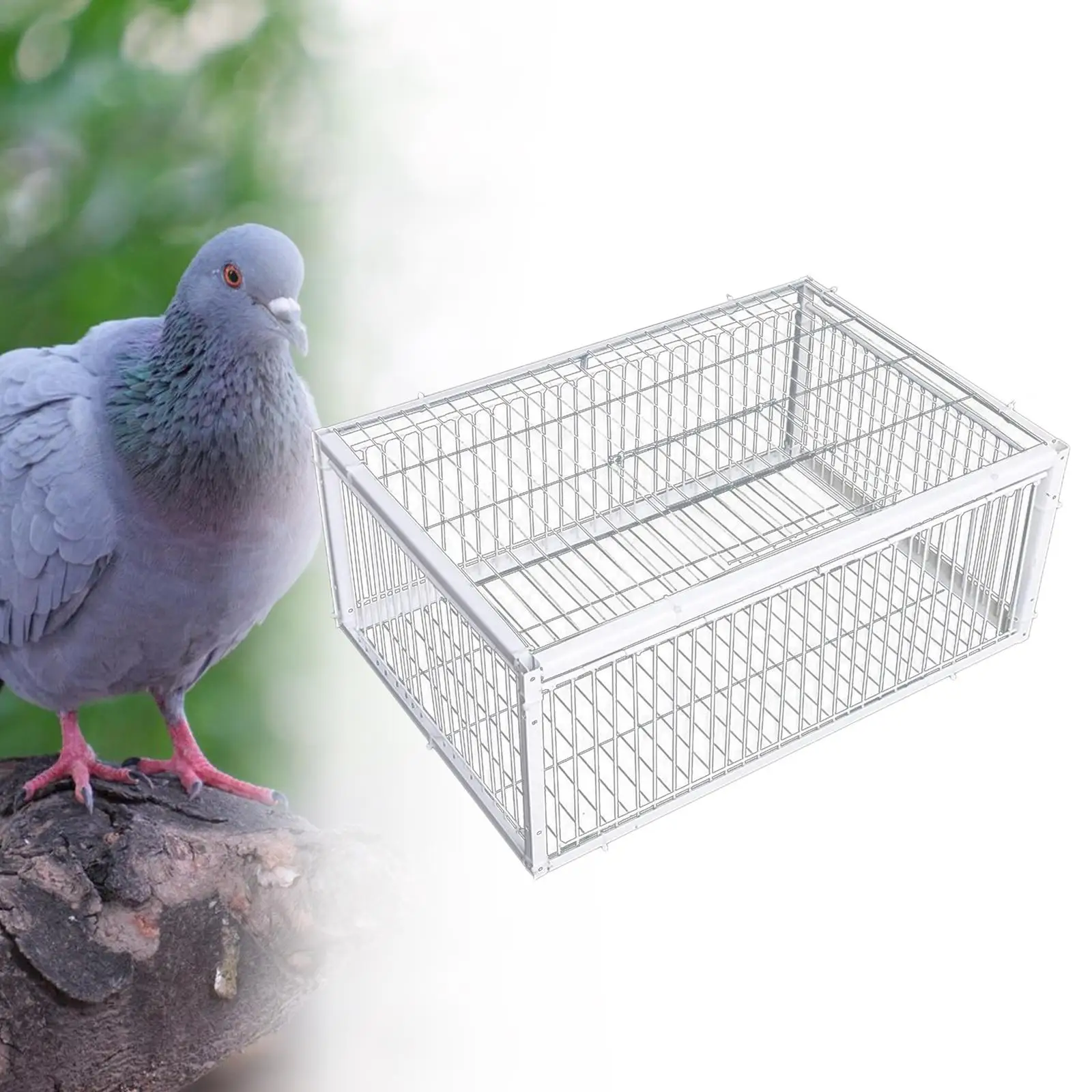 Pigeon Trap Cage Escape Proof 40x30x26cm Large Easy Assembly Pigeon Coop for Farms Warehouses Meat Pigeons Gardens Garages