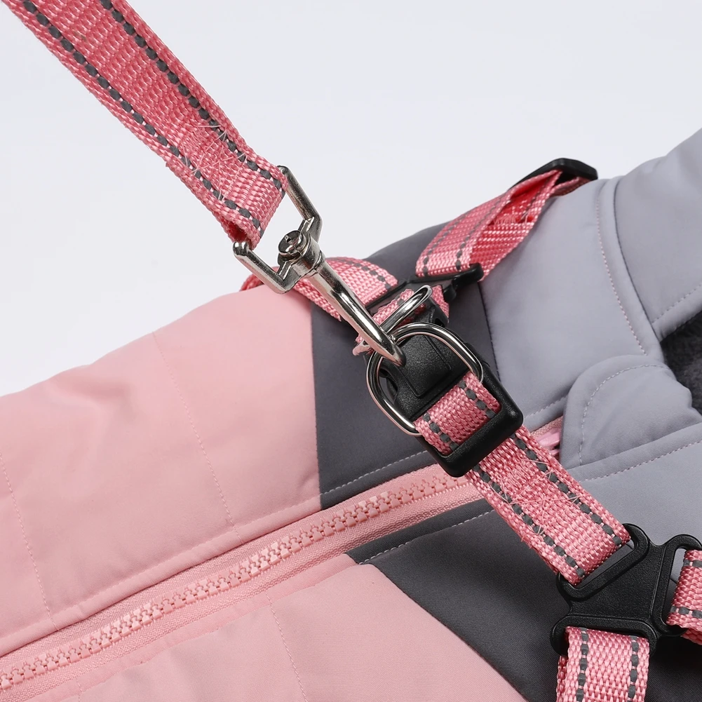 Ropa cálida de invierno para mascotas con arnés, chaqueta impermeable para perros pequeños y medianos, chaleco para Chihuahua, trajes de Bulldog Francés - imagen 2