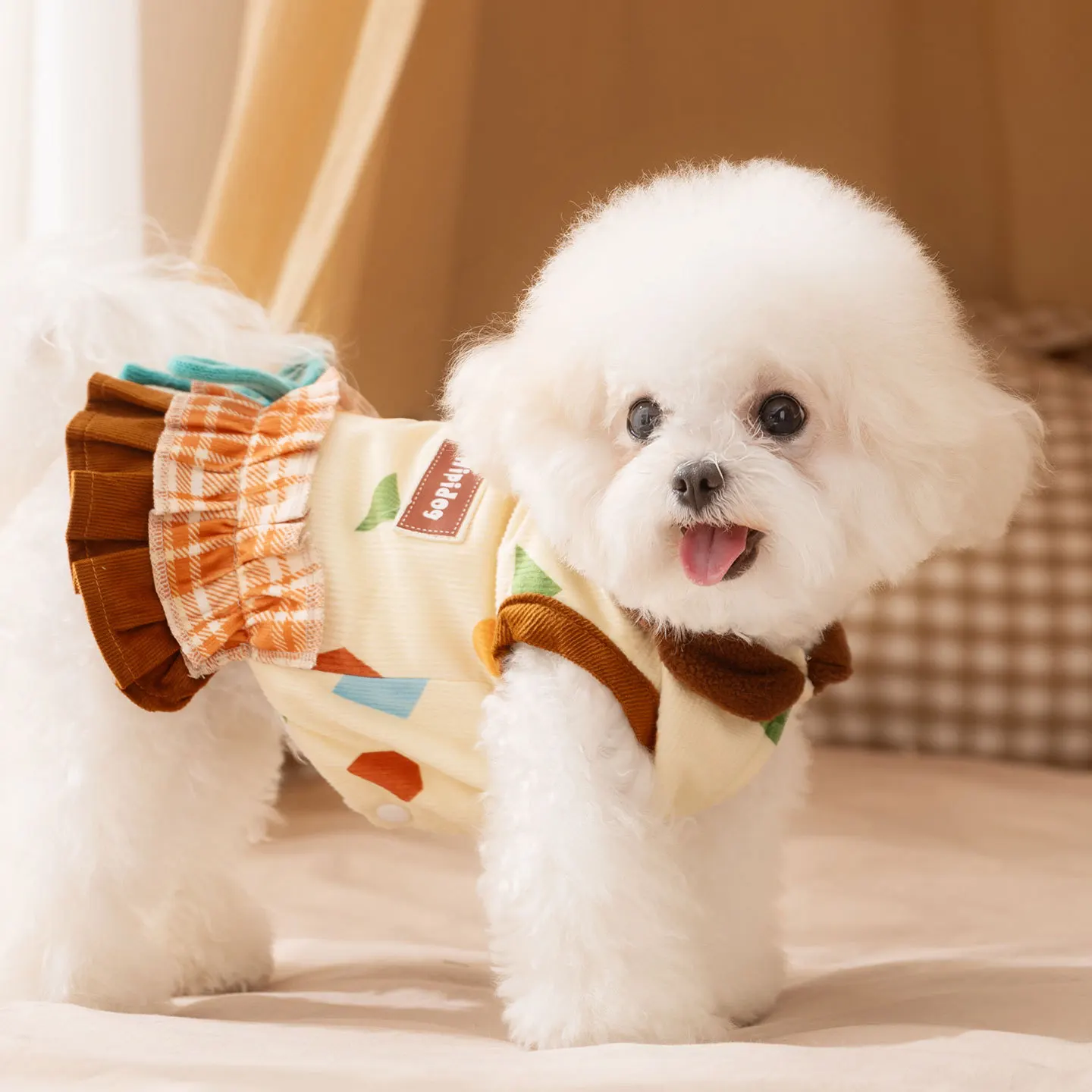 Abrigo de pana para mascotas de otoño e invierno, vestido cálido grueso, abrigo para Gato, ropa para perros pequeños, ropa para cachorros - imagen 3