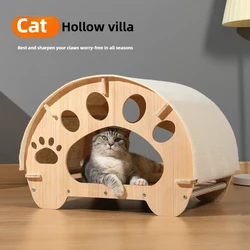 Nido multicapa para gatos con cápsula de sisal y estante práctico