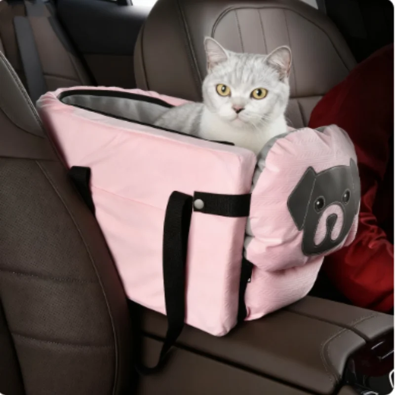 Portable Pet Car Seat Armrest Box Comfortable Travel Cushion for Dogs Cats Large Capacity Multifunction Pet Car Safety