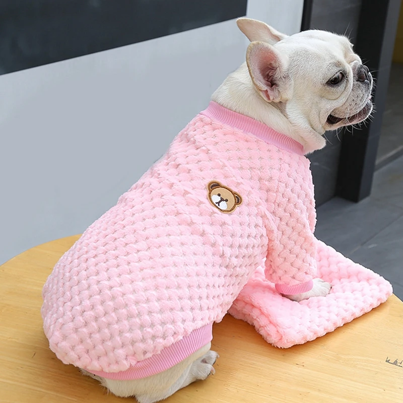 Abrigo cálido de lana para perro, ropa para mascotas, chaleco para cachorro pequeño, Chihuahua, Bulldog Francés, chaqueta Yorkie, disfraz de otoño e invierno - imagen 2