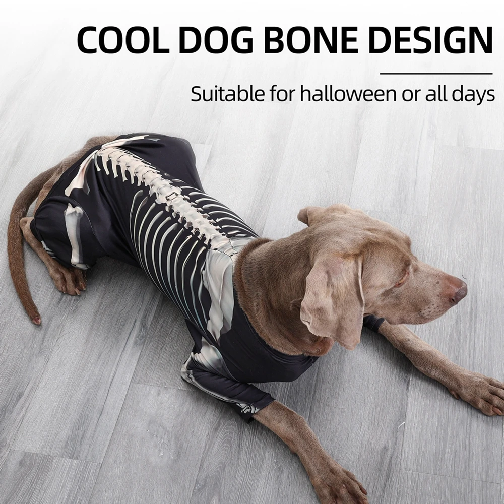 Disfraces de Halloween para perros, sudadera con esqueleto, jersey con capucha, camiseta transformada para perros, ropa de fiesta para perros, suministros para mascotas - imagen 4