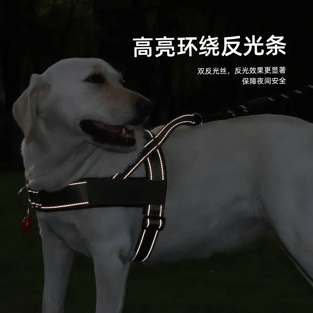 Correa para el pecho para perros grande, tipo sillín, nueva correa ligera para perros con doble tira reflectante - imagen 4