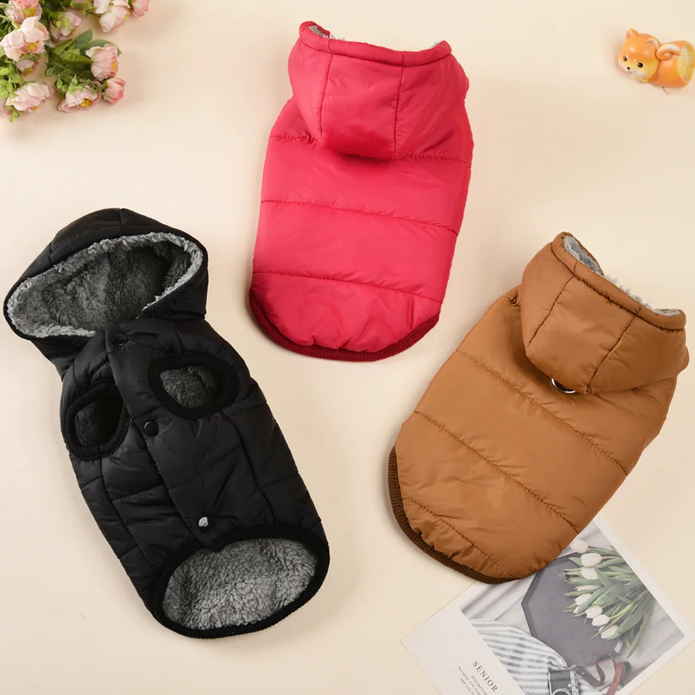 Sudaderas con capucha cálidas de invierno para perros pequeños y medianos, chaqueta para mascotas, abrigo grueso para mascotas, disfraz para cachorros al aire libre a prueba de viento, Parka para Chihuahua y Pug