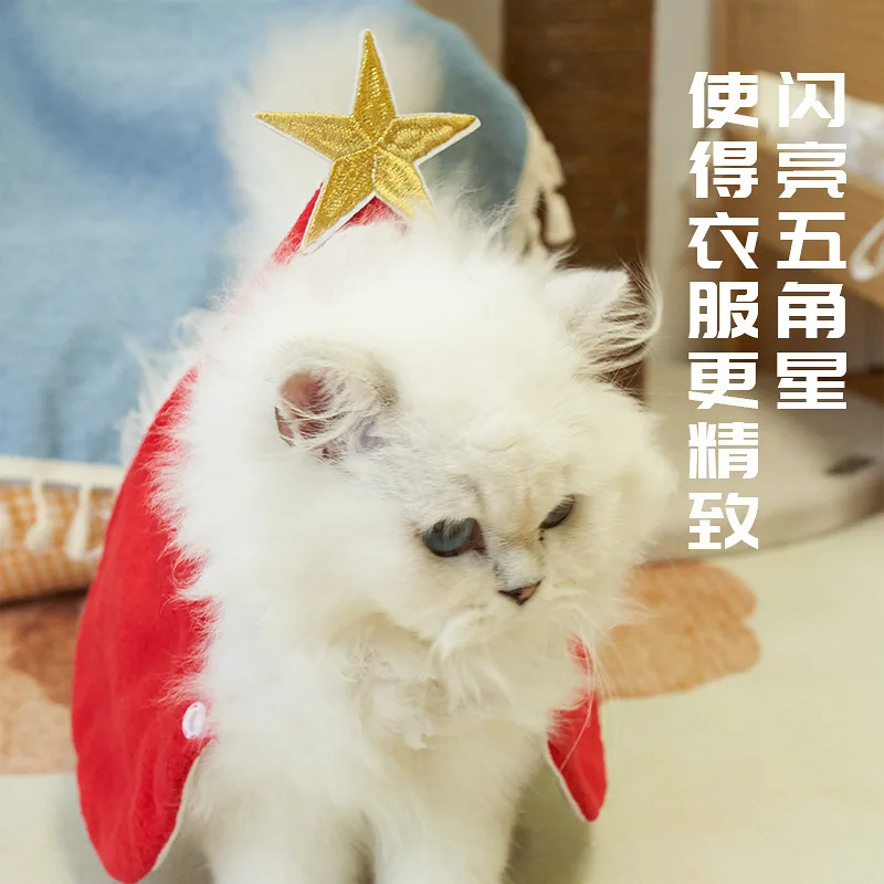 Ropa para mascotas y gatos, decoración navideña, disfraz para gatos, ropa divertida para perros, capa mágica navideña, productos para mascotas - imagen 4