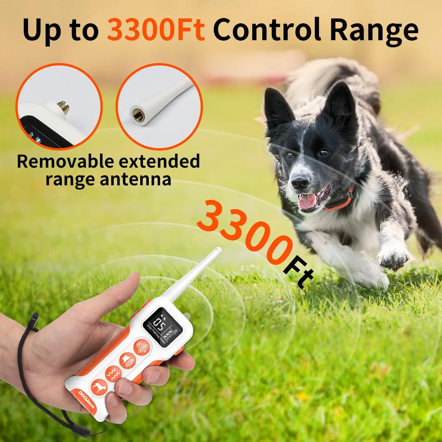 Collar vibratorio para perros sin choque, Collar de adiestramiento remoto para perros, alcance de 3300 pies, Collar vibratorio para perros de 9 tonos de estilo para perros de todas las razas - imagen 2