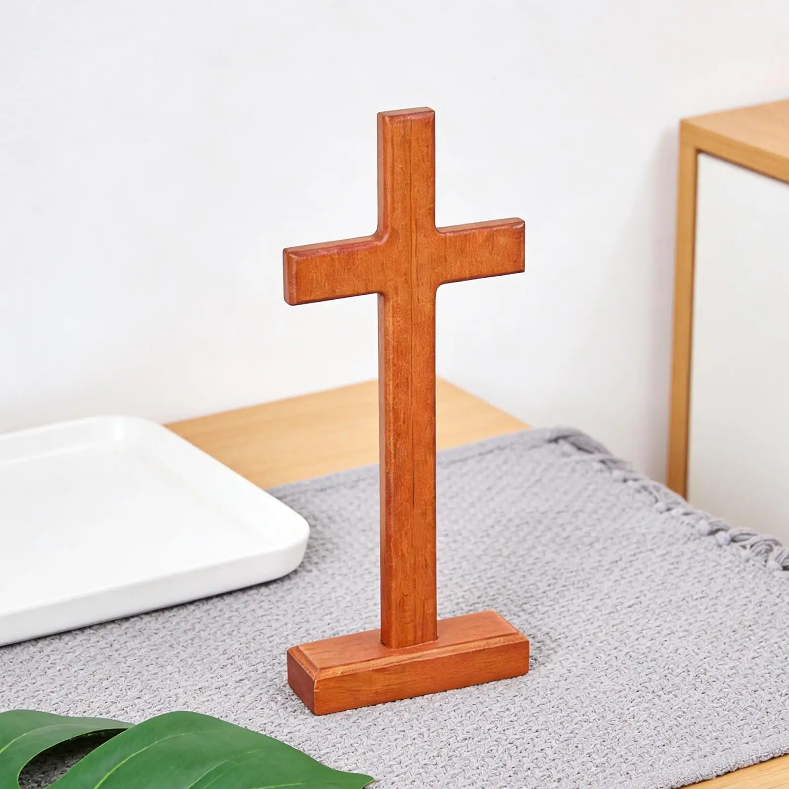 Cruz madera doble cara escultura cristiana decoración perros gatos - imagen 4