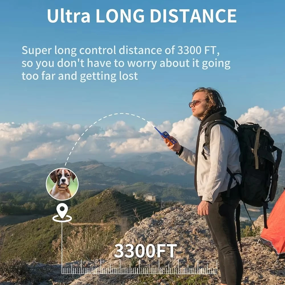 3300ft Dog Training Collar,Electric Collar with Shock ,Beep & Vibration Modes,IPX7 Waterproof Shock Collar for 5-120 Lbs Dogs - imagen 3