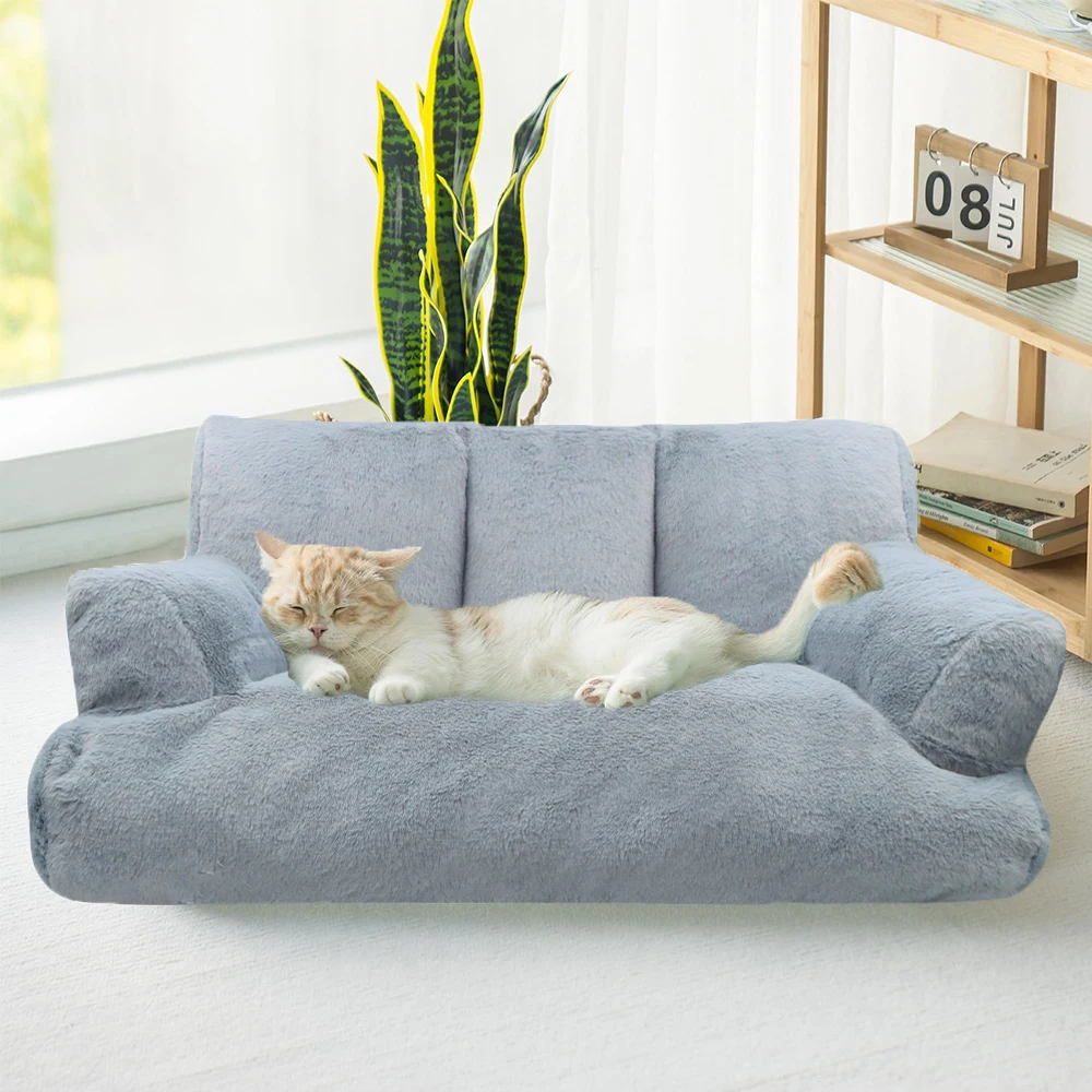 Sofá de lujo para mascotas, cama cálida suave y cómoda para perros pequeños y medianos, alfombrilla para mascotas, accesorios para las cuatro estaciones, 65cm x 40cm x 35cm - imagen 3