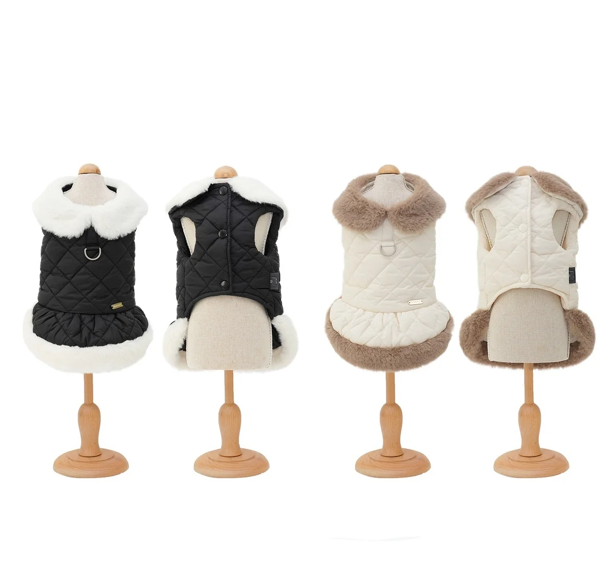 Chaleco acolchado impermeable para perros pequeños con cuello de felpa - imagen 5