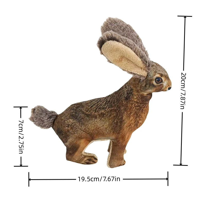Conejo simulado, ardilla, peluche interactivo para perros, juguetes chirriantes, juguetes para la dentición suaves, duraderos y divertidos, entrenamiento para cachorros, masticación saludable - imagen 3